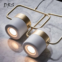 Suspension design en aluminium doré LED - Carré