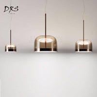 Suspension LED Design en Verre Chromé Unique