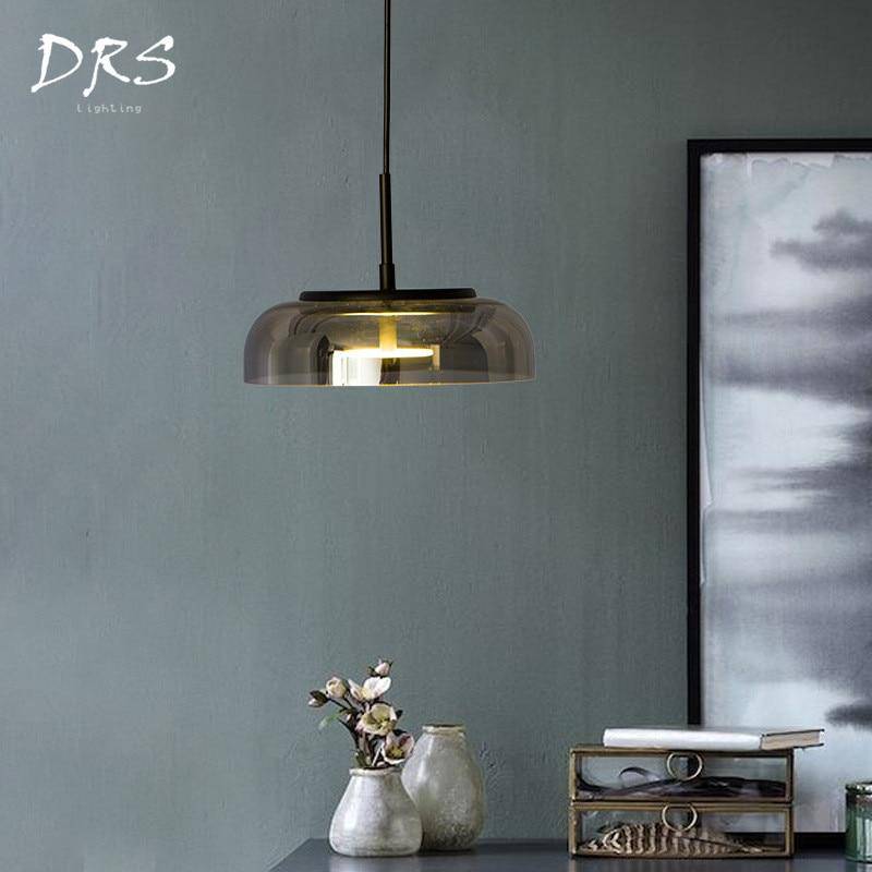 Suspension LED en verre Steel Glow