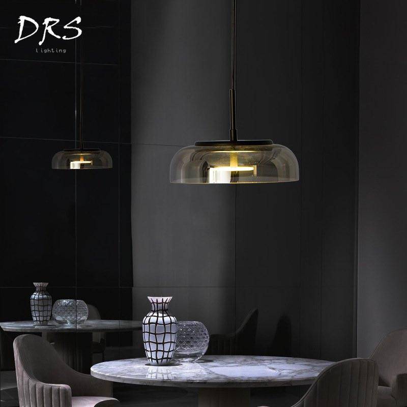 Suspension LED en verre Steel Glow