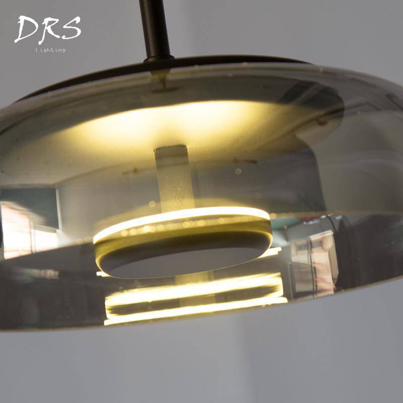 Suspension LED en verre Steel Glow