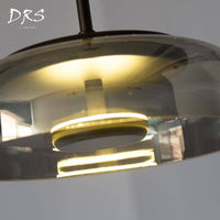Suspension LED en verre Steel Glow