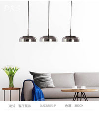 Suspension LED en verre Steel Glow