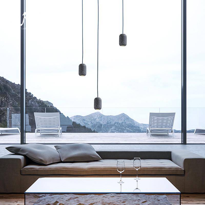 Suspension LED Loft en fausse pierre naturelle