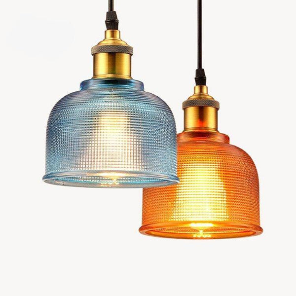 Suspension Coffee en verre coloré avec support doré