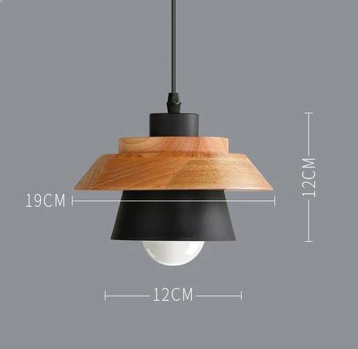 Suspension Nordik en métal coloré et bois