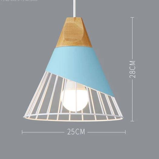 Suspension Nordik en métal coloré et bois