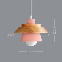 Suspension Nordik en métal coloré et bois