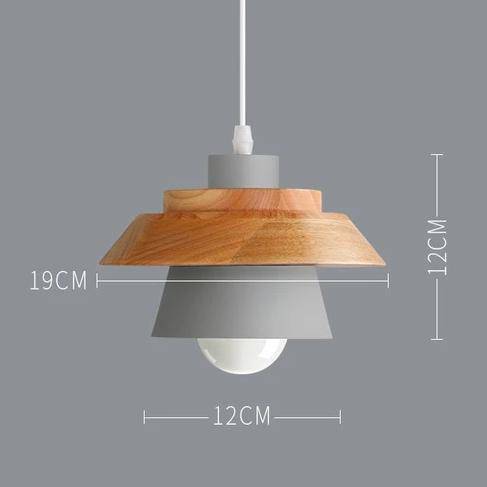 Suspension Nordik en métal coloré et bois
