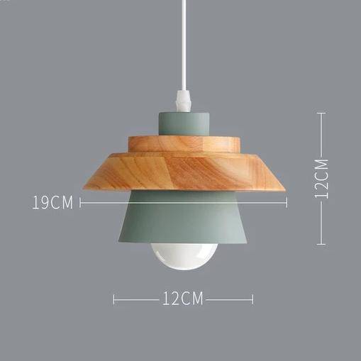 Suspension Nordik en métal coloré et bois