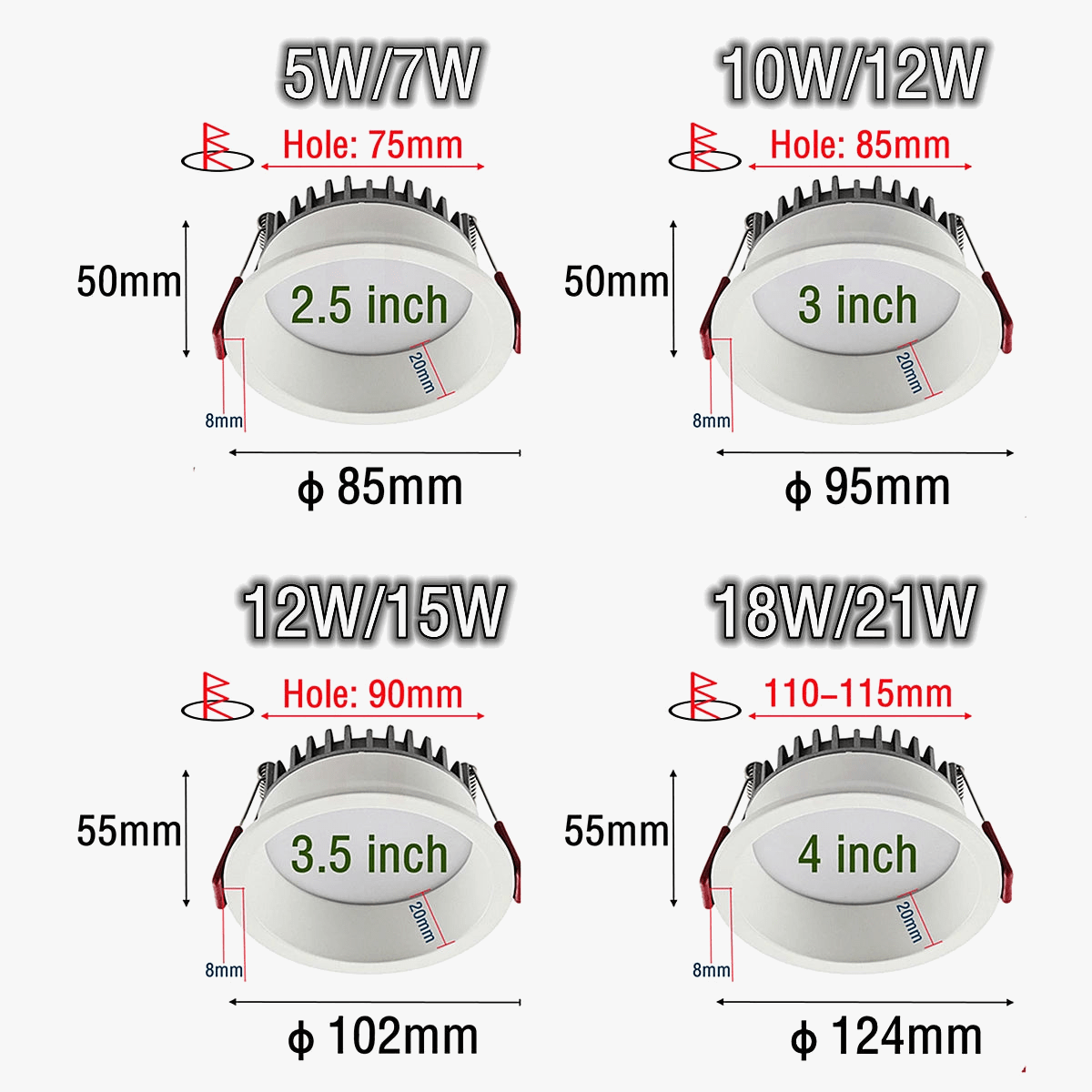 Projecteur encastré LED Spot anti-éblouissement avec intensité variable en aluminium | Marco Lucetti