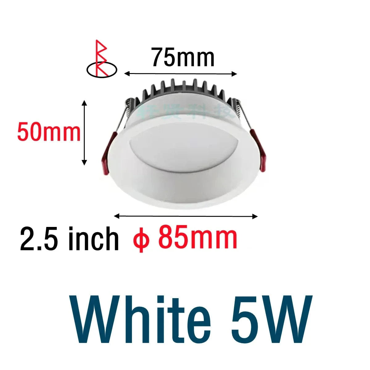 Projecteur encastré LED Spot anti-éblouissement avec intensité variable en aluminium | Marco Lucetti Blanc 2,5 pouces 5W / 3000K