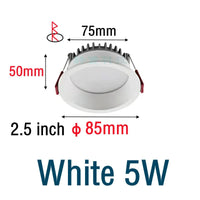 Projecteur encastré LED Spot anti-éblouissement avec intensité variable en aluminium | Marco Lucetti Blanc 2,5 pouces 5W / 3000K