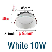 Projecteur encastré LED Spot anti-éblouissement avec intensité variable en aluminium | Marco Lucetti Blanc 3 pouces 10W / 6000K à intensité variable