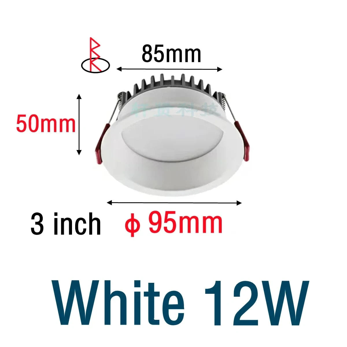 Projecteur encastré LED Spot anti-éblouissement avec intensité variable en aluminium | Marco Lucetti Blanc 3 pouces 12W / 6000K