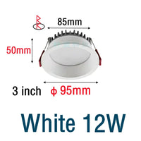 Projecteur encastré LED Spot anti-éblouissement avec intensité variable en aluminium | Marco Lucetti Blanc 3 pouces 12W / 6000K