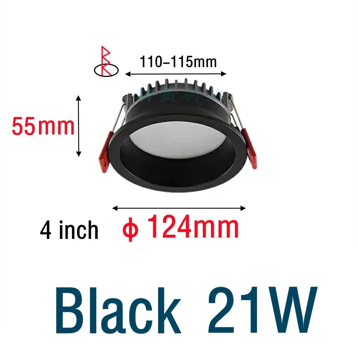 Projecteur encastré LED Spot anti-éblouissement avec intensité variable en aluminium | Marco Lucetti Noir 4 pouces 21W / 6000K