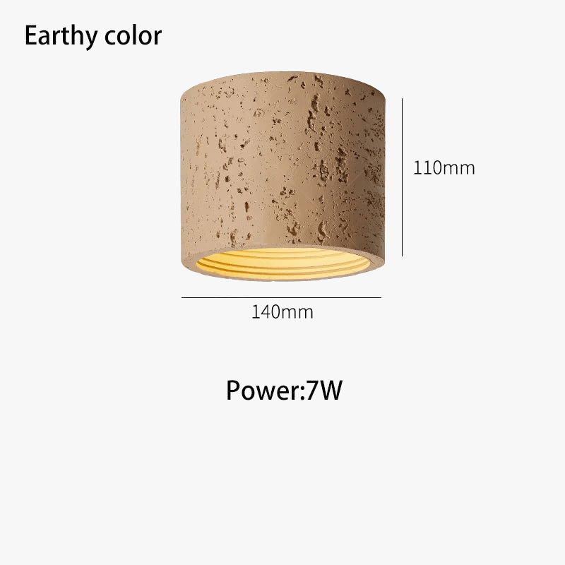 Projecteur LED Downlight Surface Mount Wabi-Sabi Round Earth Tone Japanese Retro Spotlight Soft Lighting Room | Marco Lucetti