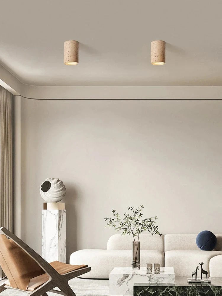 Projecteur LED Downlight Surface Mount Wabi-Sabi Round Earth Tone Japanese Retro Spotlight Soft Lighting Room | Marco Lucetti