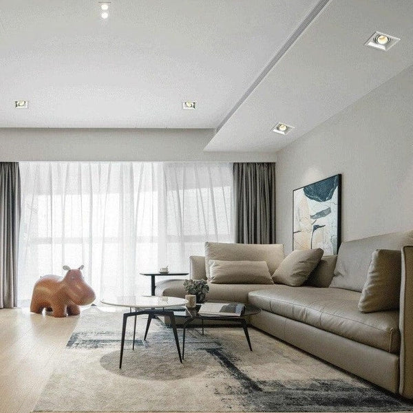 Projecteur LED moderne à focus réglable carré Tiago. | Marco Lucetti