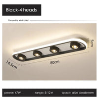 Projecteur LED Noir Moderne - Lumière Nocturne | Marco Lucetti Noir-4 têtes 1 / Lumière blanche