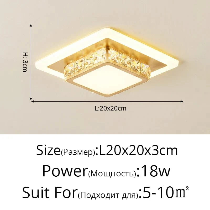 Projecteur Lumineux d'Entrée Moderne - Décoration Nordique Épurée | Marco Lucetti Carré Doré Style A / Blanc chaud