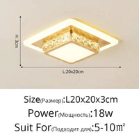 Projecteur Lumineux d'Entrée Moderne - Décoration Nordique Épurée | Marco Lucetti Carré Doré Style A / Blanc chaud