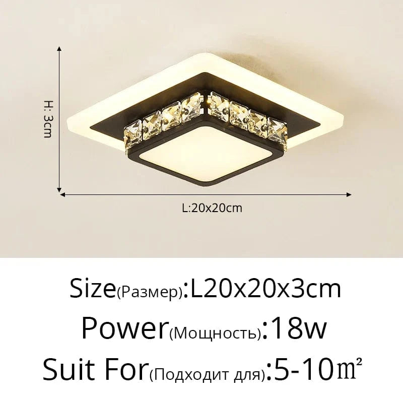 Projecteur Lumineux d'Entrée Moderne - Décoration Nordique Épurée | Marco Lucetti Carré Noir Style A / Blanc chaud