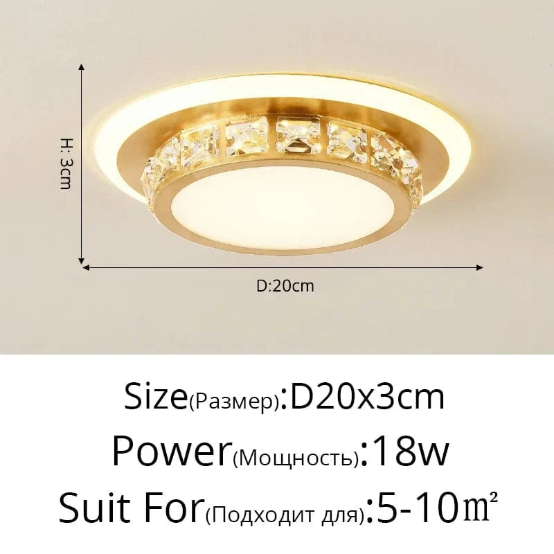 Projecteur Lumineux d'Entrée Moderne - Décoration Nordique Épurée | Marco Lucetti Style rond doré A / Blanc chaud