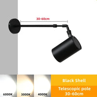 Projecteur mural LED ajustable pour salle d'exposition avec bras long | Marco Lucetti Télescopique 30-60cm / Blanc froid (5 500-7 000 K). / 7W