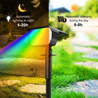 Projecteurs 2 en 1 - Lumière Solaire Extérieur Sans Fil - 20/18LEDs RVB - Changement de Couleur - Étanche - Lampe Murale Solaire pour le Patio et le Jardin | Marco Lucetti