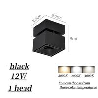 Projecteurs carrés lumineux pliables - TechSquare® | Marco Lucetti Noir 12W / Non dimmable / Lumière chaude 3000k