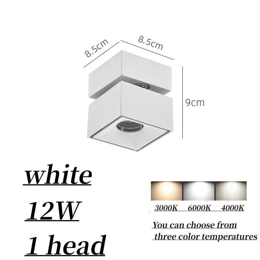 Projecteurs carrés pliables lumineux de dernière génération | Marco Lucetti Blanc 12W / Intensité variable / Blanc froid 6000K