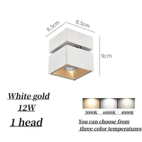 Projecteurs carrés pliables lumineux de dernière génération | Marco Lucetti Or blanc 12W / Intensité variable / Lumière chaude 3000k