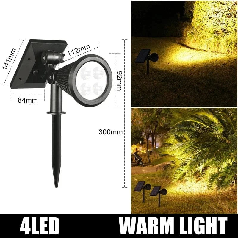 Projecteurs Solaires Extérieur Étanche pour Jardin, Piscine et Cour | Marco Lucetti Lumière chaude 4LED
