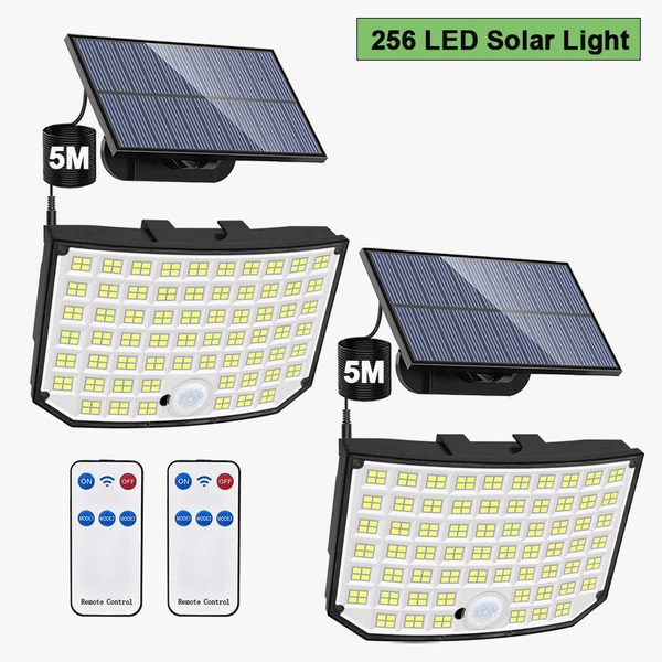 Projecteurs solaires LED Ultra Bright 256 avec télécommande - Étanche IP65 - 3 Modes - Décoration de jardin | Marco Lucetti