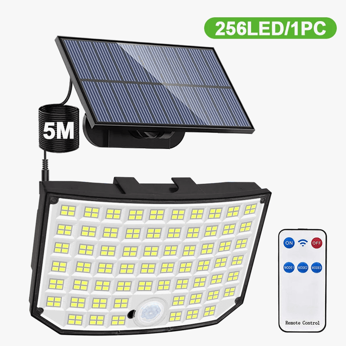 Projecteurs solaires LED Ultra Bright 256 avec télécommande - Étanche IP65 - 3 Modes - Décoration de jardin | Marco Lucetti
