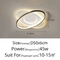 qiyimei - Lampe LED Plafonnier pour Décoration Intérieure Techo. | Marco Lucetti A noir / Luminosité variable