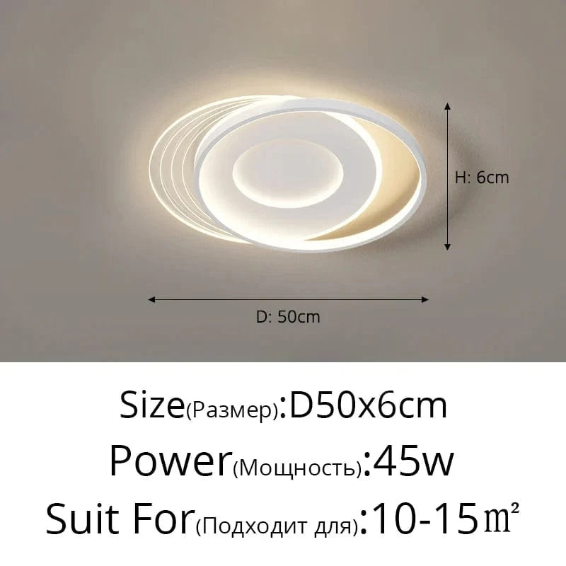 qiyimei - Lampe LED Plafonnier pour Décoration Intérieure Techo. | Marco Lucetti B Blanc Rond / Luminosité variable