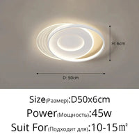 qiyimei - Lampe LED Plafonnier pour Décoration Intérieure Techo. | Marco Lucetti B Blanc Rond / Luminosité variable