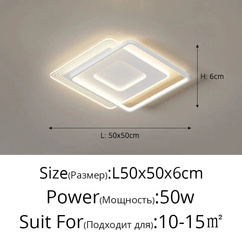 qiyimei - Lampe LED Plafonnier pour Décoration Intérieure Techo. | Marco Lucetti C Carré Blanc / Luminosité variable