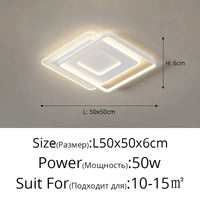 qiyimei - Lampe LED Plafonnier pour Décoration Intérieure Techo. | Marco Lucetti C Carré Blanc / Luminosité variable