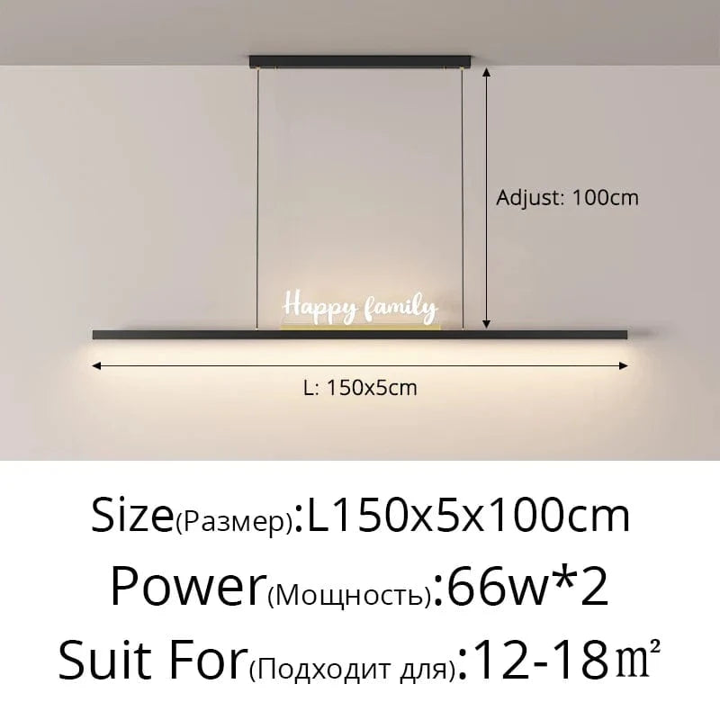 Qiyimei - Lampe Suspendue LED pour Éclairage Intérieur et Décoration | Marco Lucetti A 150cm / Luminosité variable