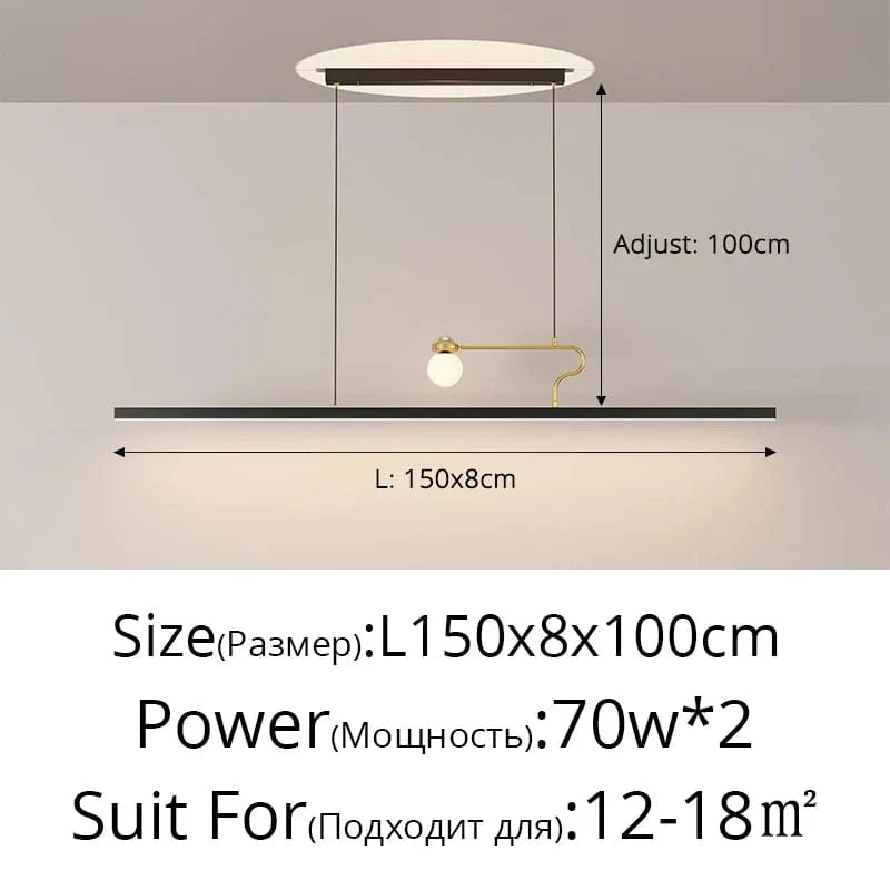 Qiyimei - Lampe Suspendue LED pour Éclairage Intérieur et Décoration | Marco Lucetti C150cm / Luminosité variable