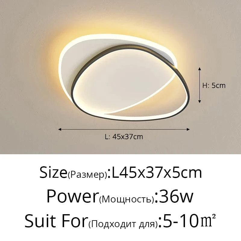 QIYIMEI Lustre LED Moderne pour Décoration Intérieure de Maison | Marco Lucetti A noir 45cm / Blanc chaud, pas de télécommande