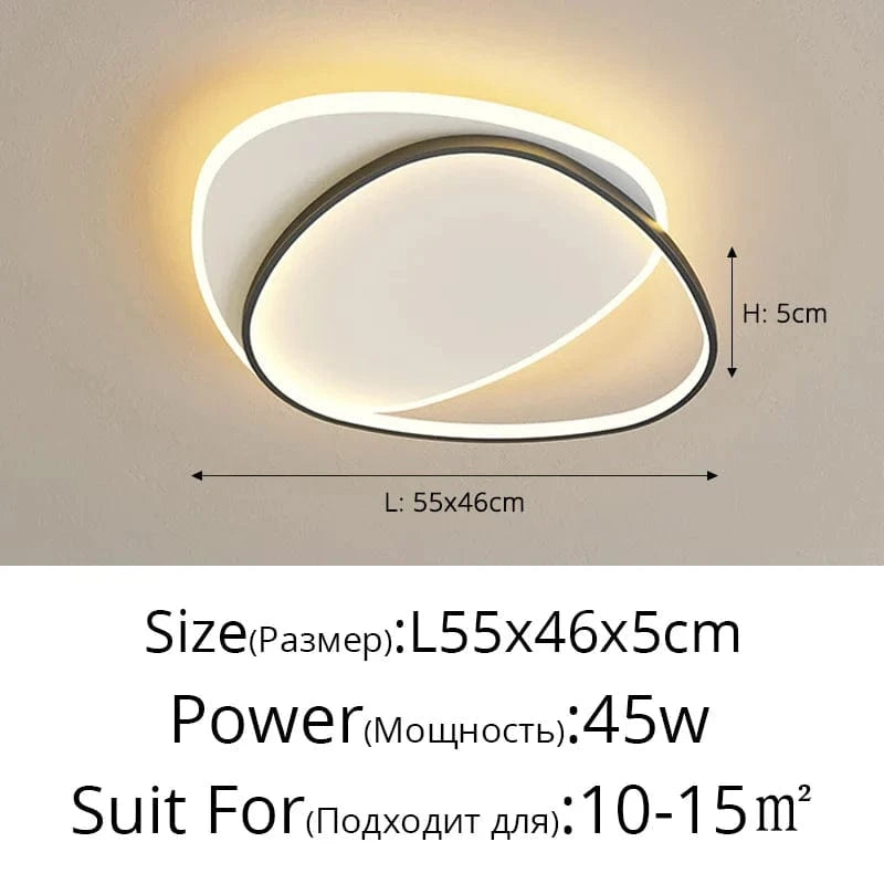 QIYIMEI Lustre LED Moderne pour Décoration Intérieure de Maison | Marco Lucetti A Noir 55cm / Blanc froid, pas de télécommande