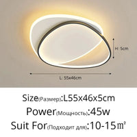 QIYIMEI Lustre LED Moderne pour Décoration Intérieure de Maison | Marco Lucetti A Noir 55cm / Blanc froid, pas de télécommande