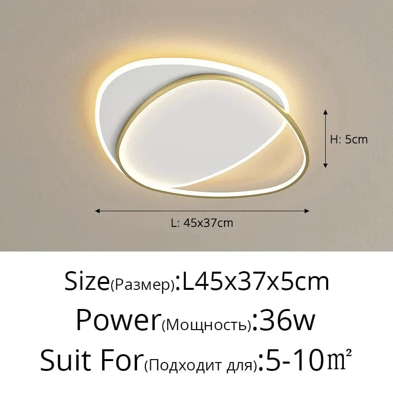 QIYIMEI Lustre LED Moderne pour Décoration Intérieure de Maison | Marco Lucetti A Or 45cm / Blanc chaud, pas de télécommande