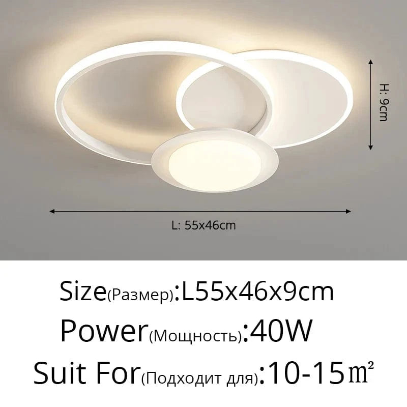 QIYIMEI Lustre Nordique Lumière Intérieure Ronde Luminaires | Marco Lucetti Blanc A 55x46cm / Luminosité variable