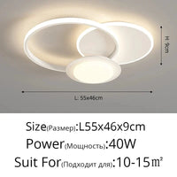 QIYIMEI Lustre Nordique Lumière Intérieure Ronde Luminaires | Marco Lucetti Blanc A 55x46cm / Luminosité variable